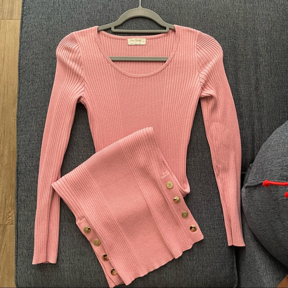 Long sleeve ribbed dress